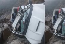 चंबा में बड़ा हादसा, स्कॉर्पियो पर गिरे भारी पत्थर