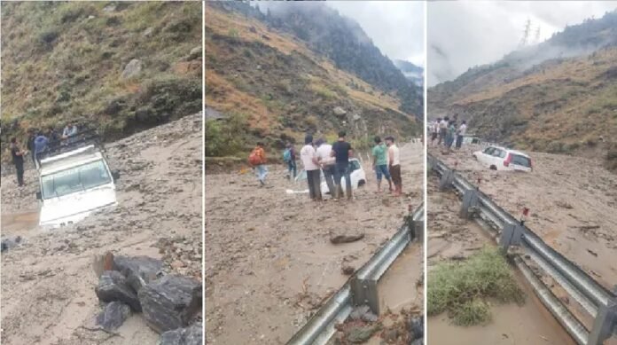 NH5 kinnaur heavy rain fall
