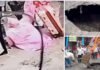 कांवड़ मेले के पहले दिन हरिद्वार में धंसी सड़क, गड्ढे में गिरी महिला, CCTV वीडियो वायरल, उठे सवाल